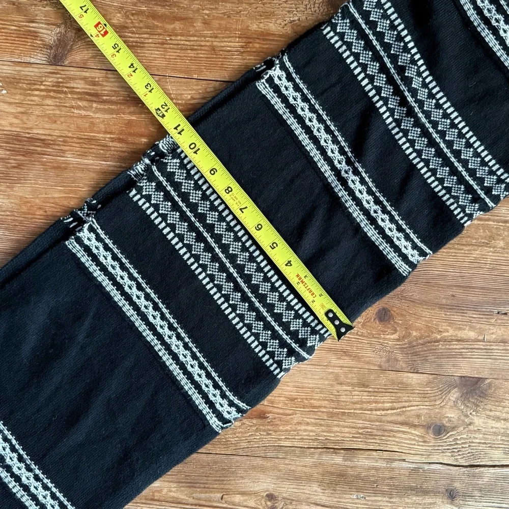 Talbots Women's Merry Fair Isle Scarf Black/White 6'‎ x 10